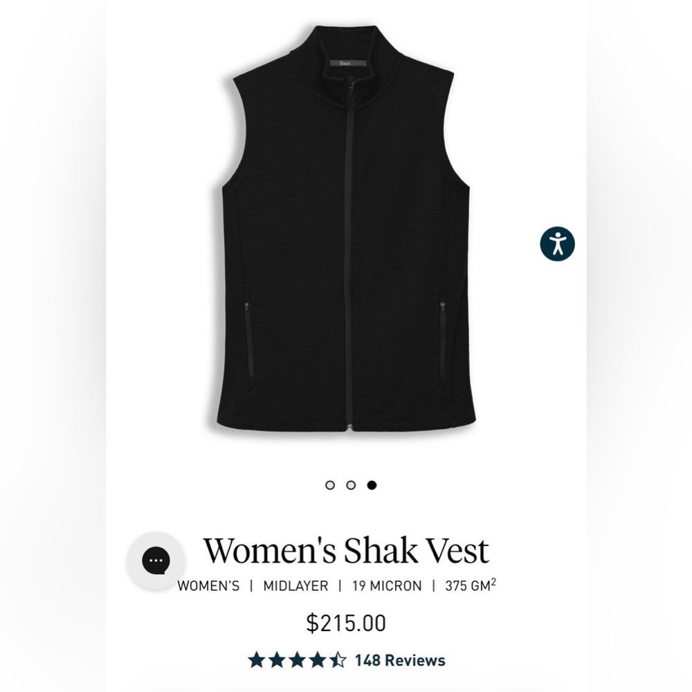 Ibex Women's Shak Vest - Black size medium